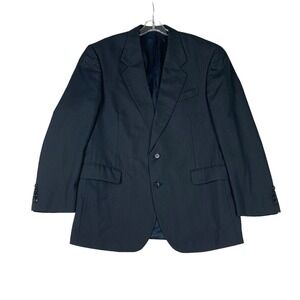 Kilburne Finch Jacket Mens 40 R Large Black Striped Suit Coat Wool Blend
